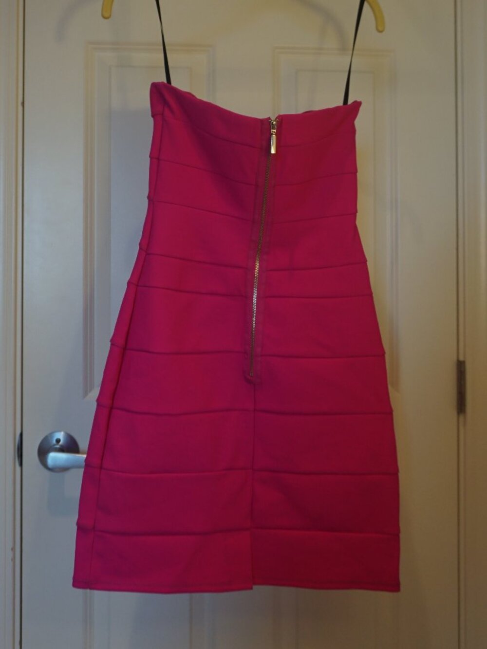 Laundry by Shelli Segal | Strapless Bandage Dress | Hot Pink | Size 4 - Picture 3 of 8